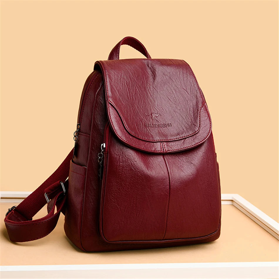 Echte Frauen Leder Rucksack Mode weibliche Umhängetasche Sack a dos Damen Rucksack Mochi las Schult aschen für Teenager-Mädchen 2024