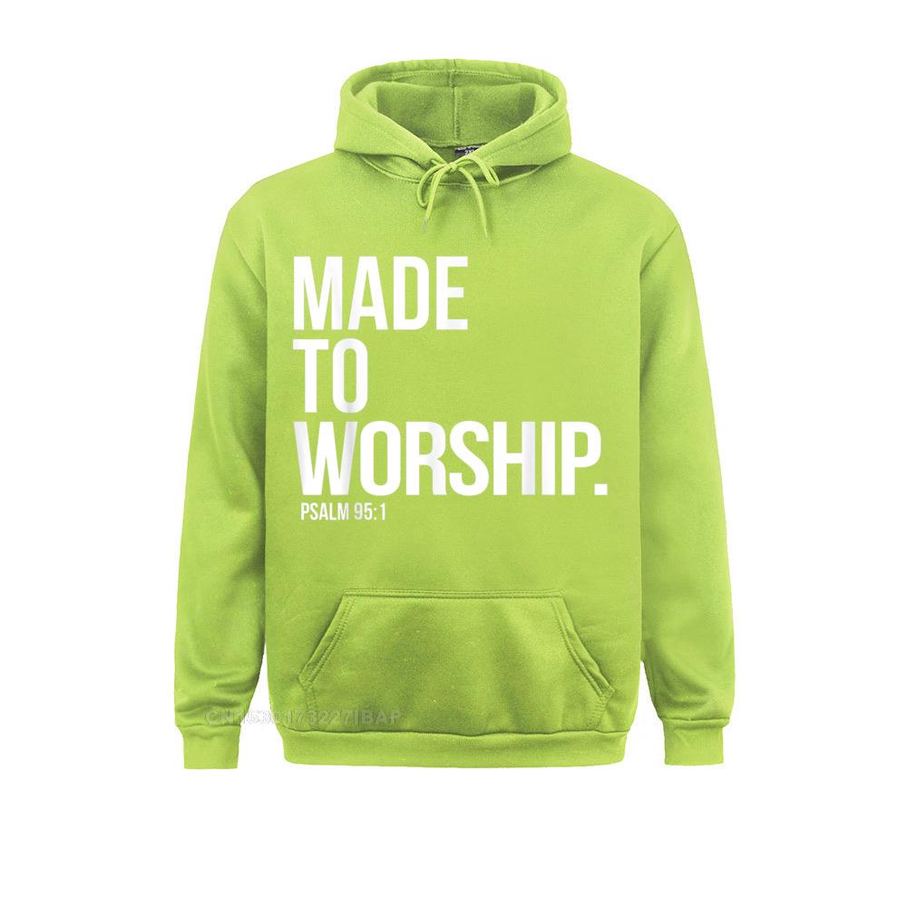 Made To Worship Psalm 95 1 Faith Based Christian Hoodie Print Mens Sweatshirts Plain Long Sleeve Hoodies Hip Hop Sportswears