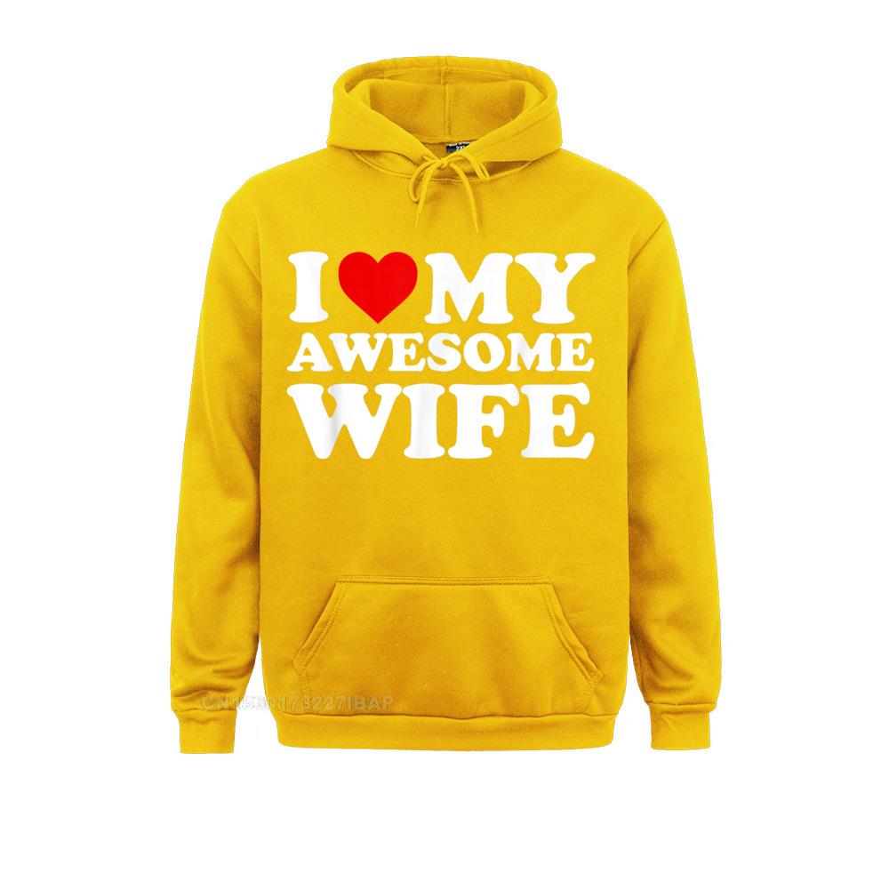 Mens I Love My Awesome Wife Hoodie With Heart Hoodie Hoodies Summer Rife Tight Long Sleeve Men&#39;s Sweatshirts Unique Sportswears