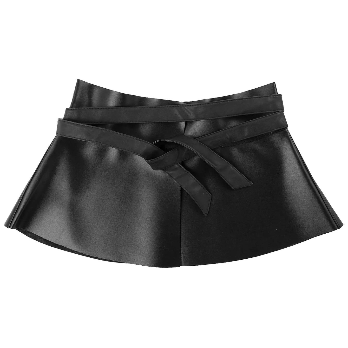 Punk Sexy Röcke Damen Frauen PU Leder Hohe Taille Gürtel Gürtel Röcke Weiblichen Baum A-Line Mini Rock für Parteien Clubwear