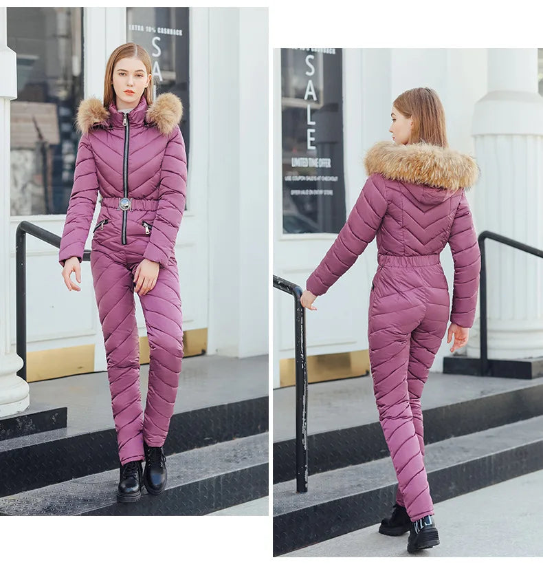 Neue Mode Eine-Stück Ski Anzug Frauen Warme Skifahren Overall Snowboarden Anzüge Weibliche Outdoor Schnee Kostüme Winter Overalls