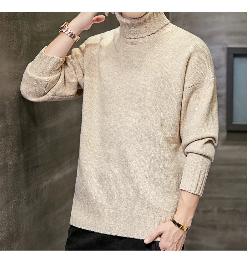 Rollkragen Männer Pullover Herren Stricken Pullover Pullover Männlichen Gestrickte Bodenbildung Shirt Herren Jumper Winter Kleidung für Mann Schildkröte Hals