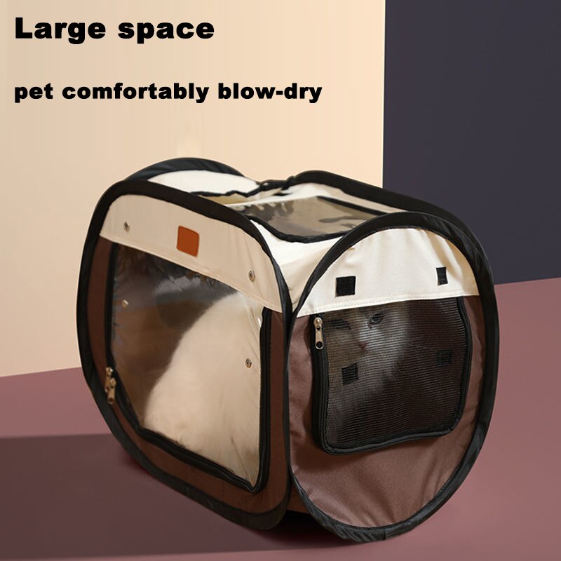 Pet Drying Box Cat Dog Bathing Grooming House Folding Dogs Hair Dryer Blow Box Foldable Portable Pet Cage Tent Bag Puppy Cage
