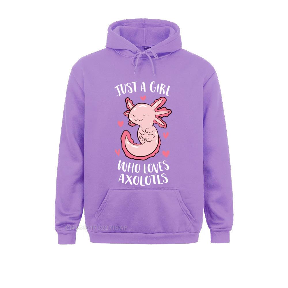 Just A Girl Who Loves Axolotls Funny Axolotl Girl Pullover Hoodie Printed On Lovers Women Hoodies Print Clothes Fashion