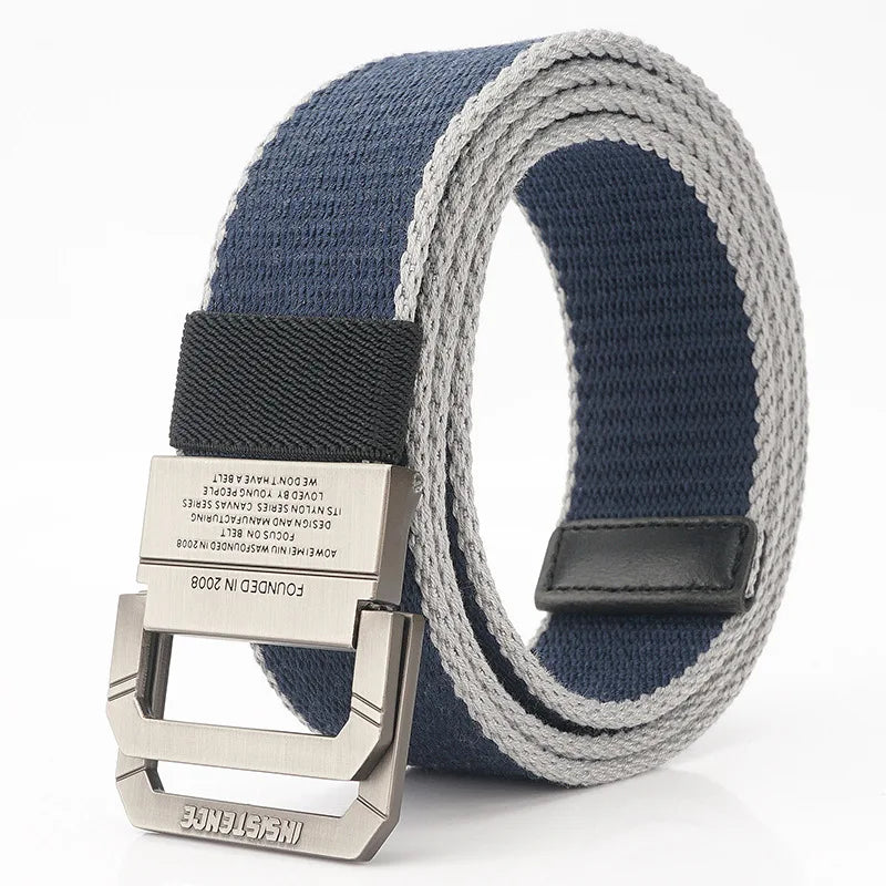 New Brand 3.8cm Canvas Belt Men Women Alloy Buckle 125cm Casual Canvas Belt High Quality Knitting Belt AF201