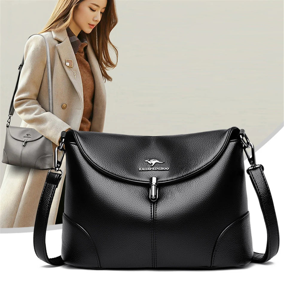 Leder Lässige Umhängetaschen für Frauen 2024 Damen Luxus Designer Handtasche Hohe Qualität Schulter Tasche Sac Cross Body Tasche Frau