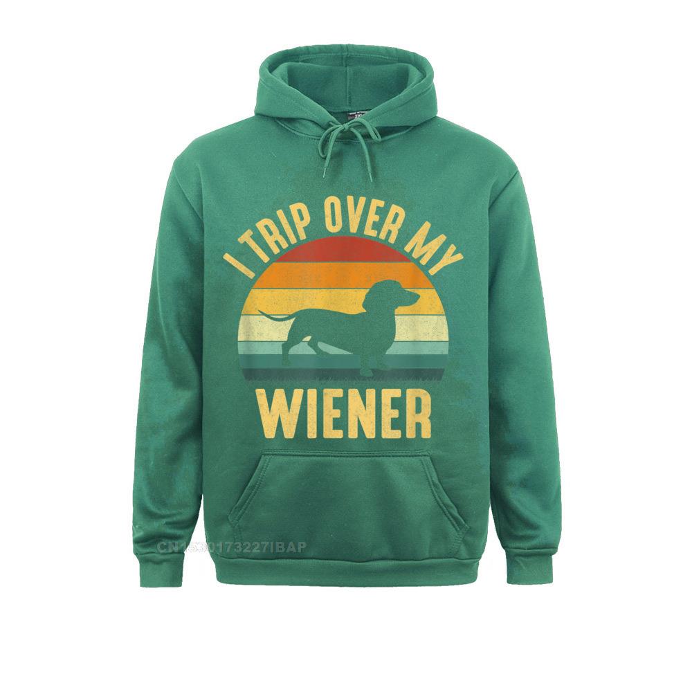 I Trip Over My Weiner Funny Dachshund T-Shirt Sweatshirts Autumn Hoodies Long Sleeve New Arrival Group Hoods Youthful Men's
