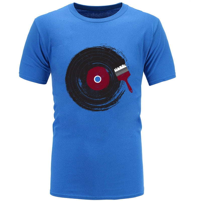 Disk Disc Retro Music Tshirts For Men Cassette Tape Love Classical Rock Young Fashion T Shirt Print 100% Cotton Tshirts Camisa