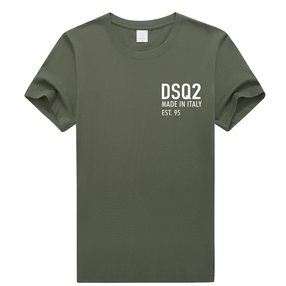 dsq summer style dsq2 logo 100% cotton Men's and Women's black T-shirt casual O-Neck T-shirt short sleeve tees T-shirt for men