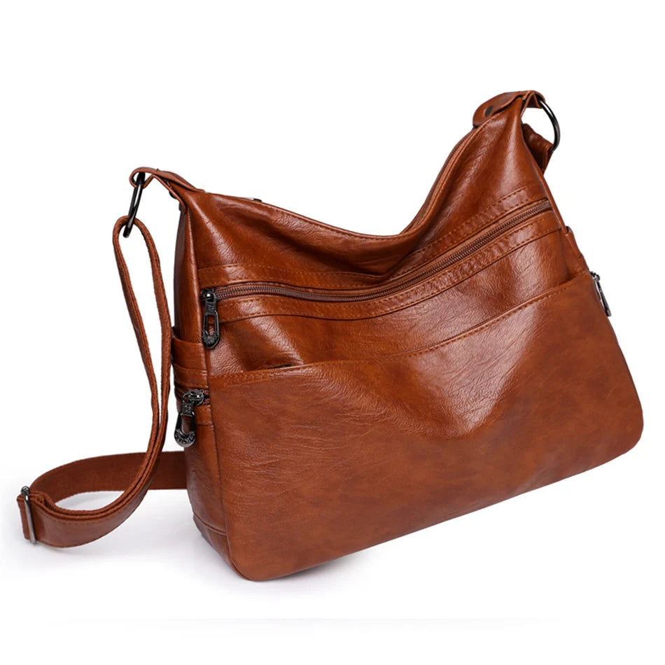 Luxus Pu Leder Messenger Tasche Vintage Frauen Hand Tasche Große Kapazität Casual Hobo Handtasche Geldbörse Weibliche Crossbody Schulter Taschen