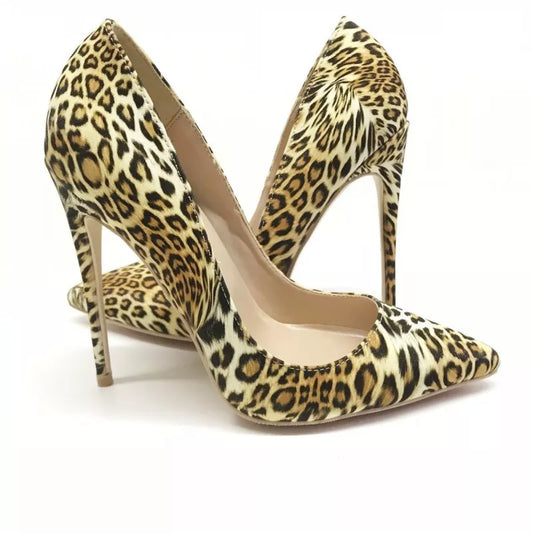 NoEnName_Nu Women's classic leopard high ,  wedding party shoes print high sexy high heels, Party high  large, 8 10,12 cm 45 46