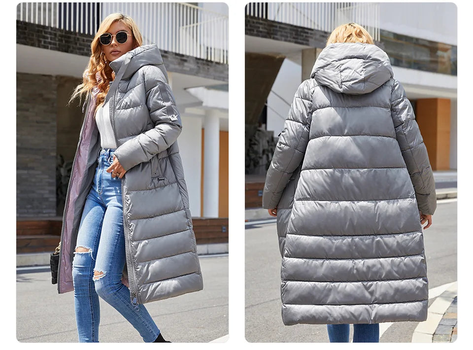 GASMAN Neue 2022 unten jacke weibliche Mode lange Designer frauen winter parka Marke Kontras warme outwear frauen mantel 21792