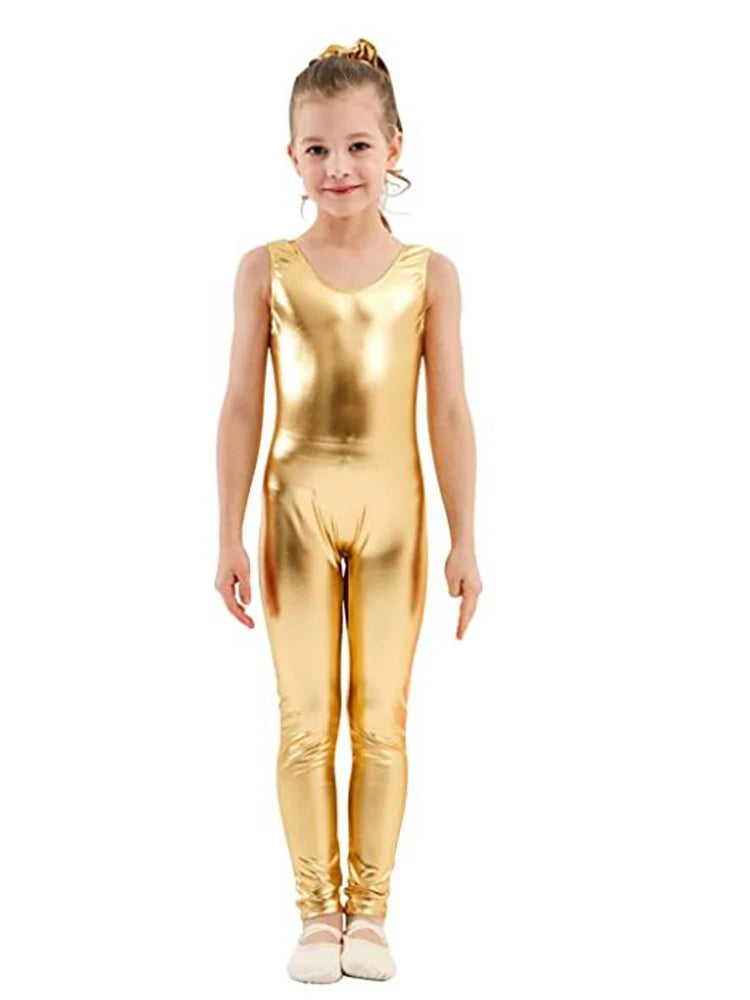 Speerise Kids Tank Unitard Girls  Ballet Sleeveless Black Shiny Tight Jumpsuit Unitards Dance Boys Costumes Free Shipping