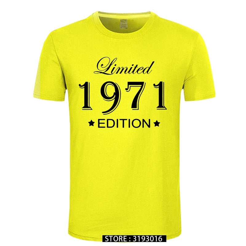 Man Made in 1971 T-shirt Tops Limited Edition 1971 T Shirts Short Sleeve Funny Birthday Tshirts for Men