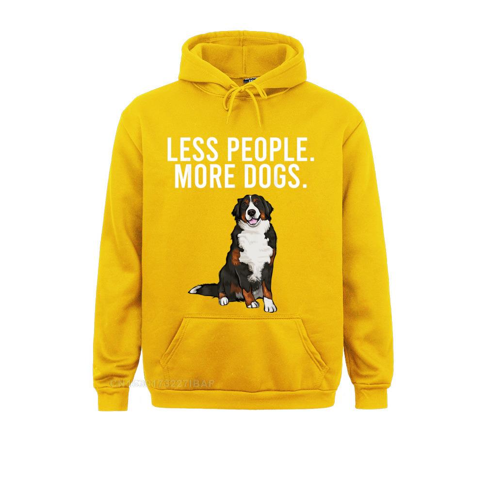 Less People More Dogs Bernese Mountain Dog Funny Introvert Hooded Pullover For Boys Design Hoodies Newest Outdoor Clothes