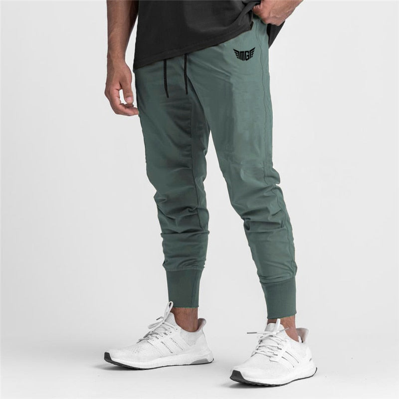 New Autumn Muscle Mens Fitness Running Training Sports Trousers Men&#39;s Sweatpants Breathable Slim Fit Beam Mouth Casual Gym Pants