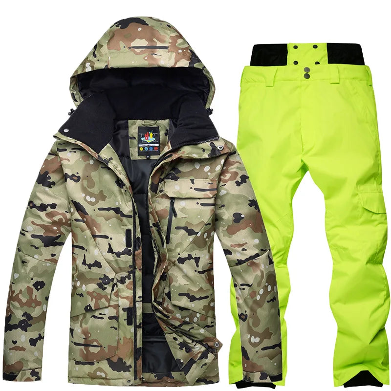 Neue Herren Camouflage Ski Anzug Wasserdicht Atmungsaktiv Snowboard Jacke Winter Schnee Hosen Anzüge Männlichen Skifahren und Snowboarden Sets