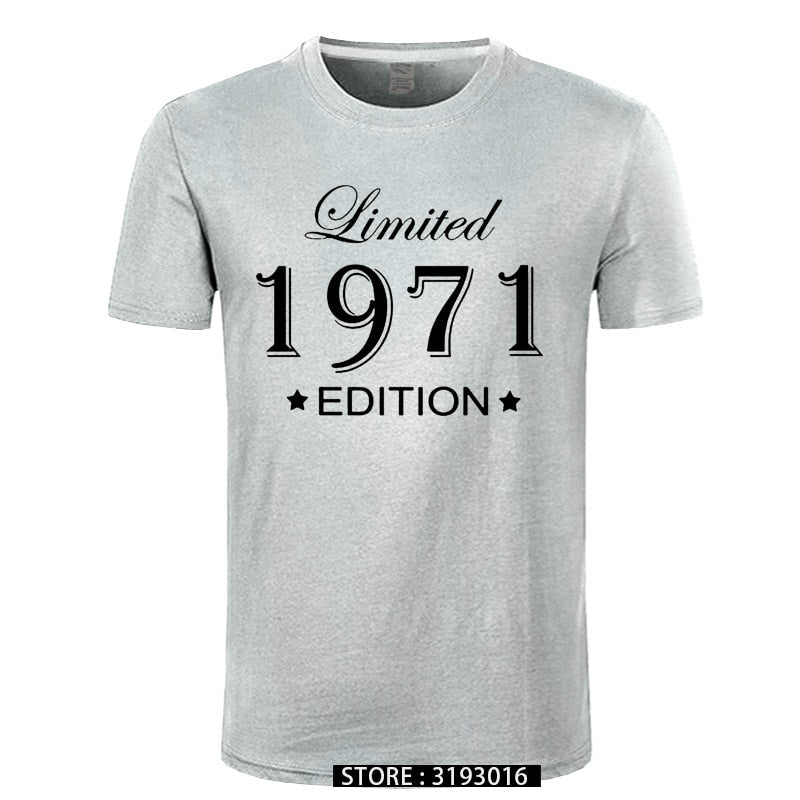 Man Made in 1971 T-shirt Tops Limited Edition 1971 T Shirts Short Sleeve Funny Birthday Tshirts for Men