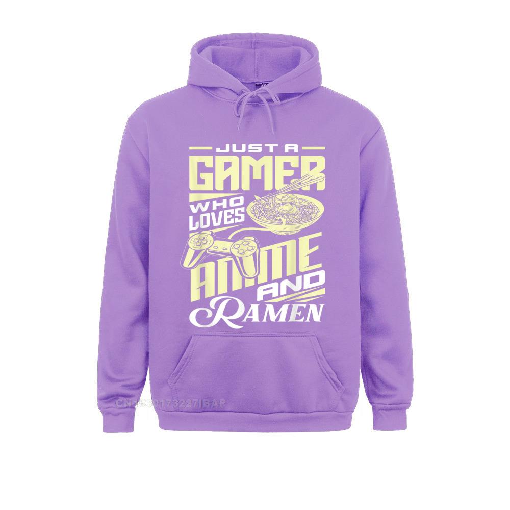 Just A Gamer Who Loves Anime And Ramen Funny Gamer Noodles Hooded Pullover Cool Sweatshirts For Men Lovers Hoodies Europe