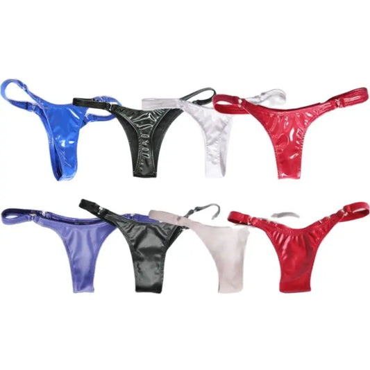 S-XXL Plus Size Low Waist Narrow Crotch Tanga High Quality PVC Latex Leather Tangas Women Hot Sexy Thongs And G Strings Panties