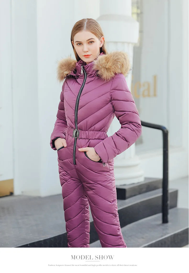 Neue Mode Eine-Stück Ski Anzug Frauen Warme Skifahren Overall Snowboarden Anzüge Weibliche Outdoor Schnee Kostüme Winter Overalls