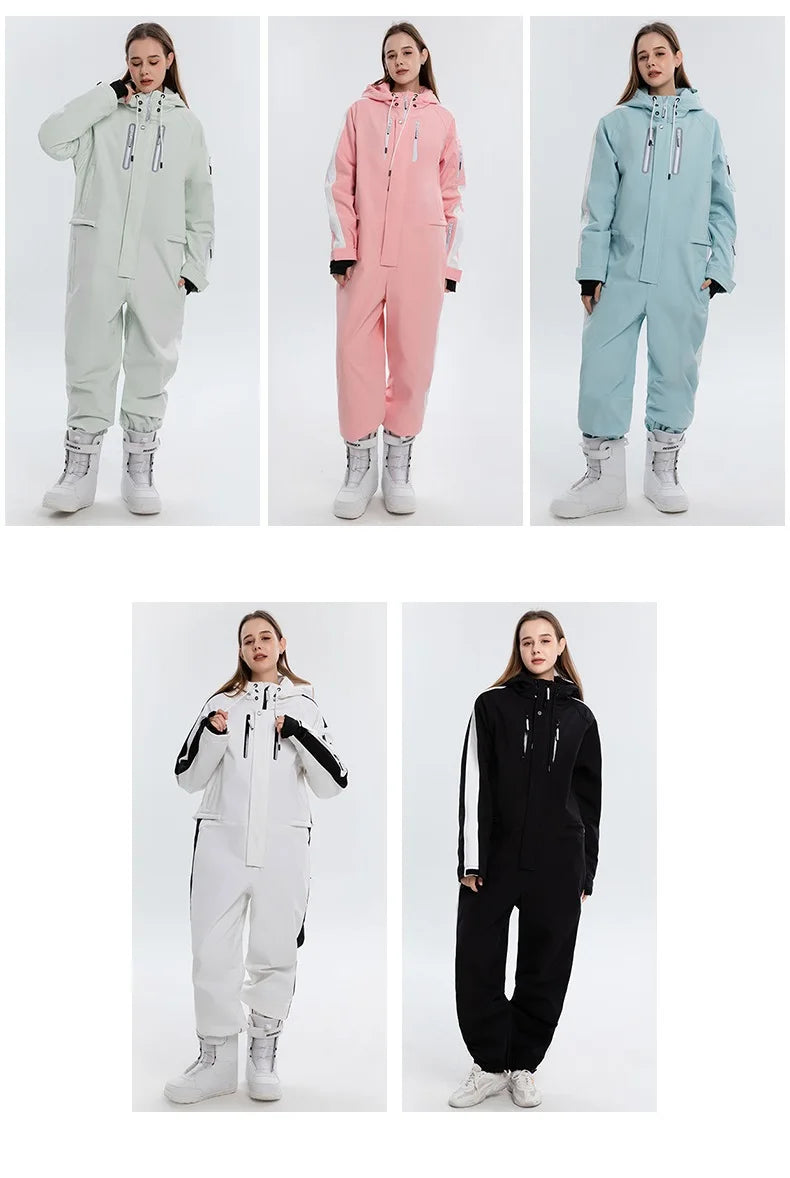 Winter Warm Einteiliges Ski Anzug Männer Frauen Winddicht Wasserdicht Snowboarden Overall Ski Anzüge Weibliche Schnee Kostüme