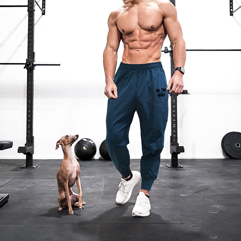 Joggers Pants Men Gym Muscle Fitness Running Pants Quick Dry Training Sports Training Sweatpants Bodybuilding Beam Mouth Trouser