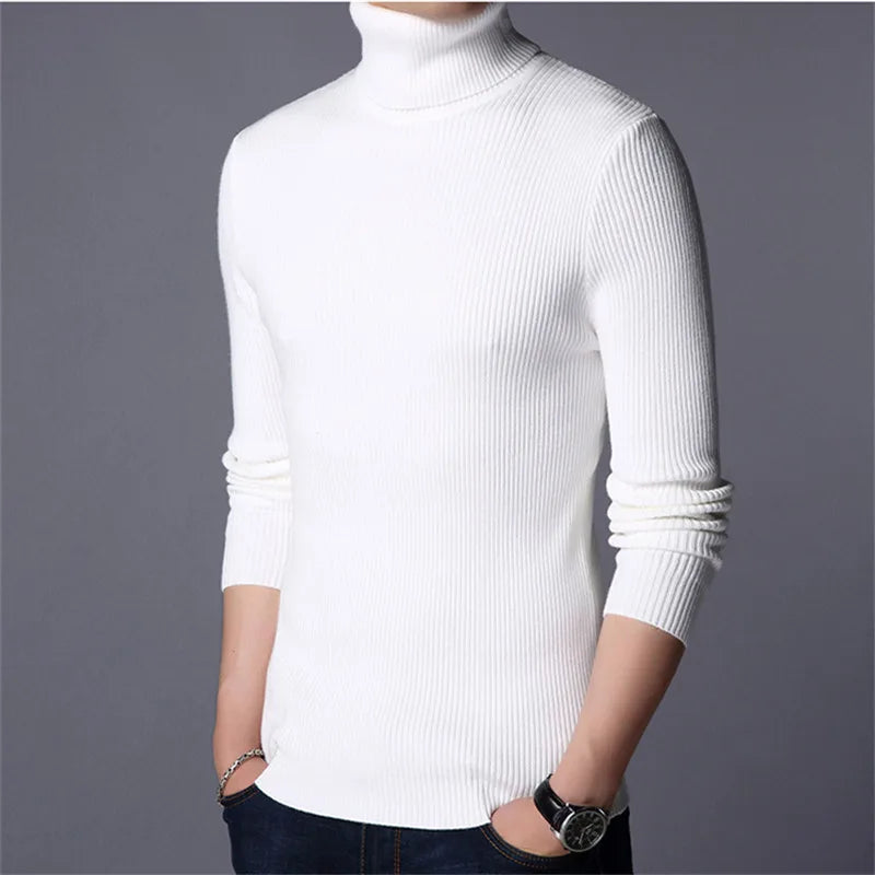 Herren Pullover Herbst Winter Dicke Warme Pullover Männer Gestrickte Kaschmir Wolle Pullover Männer Schwere Rollkragen Jumper