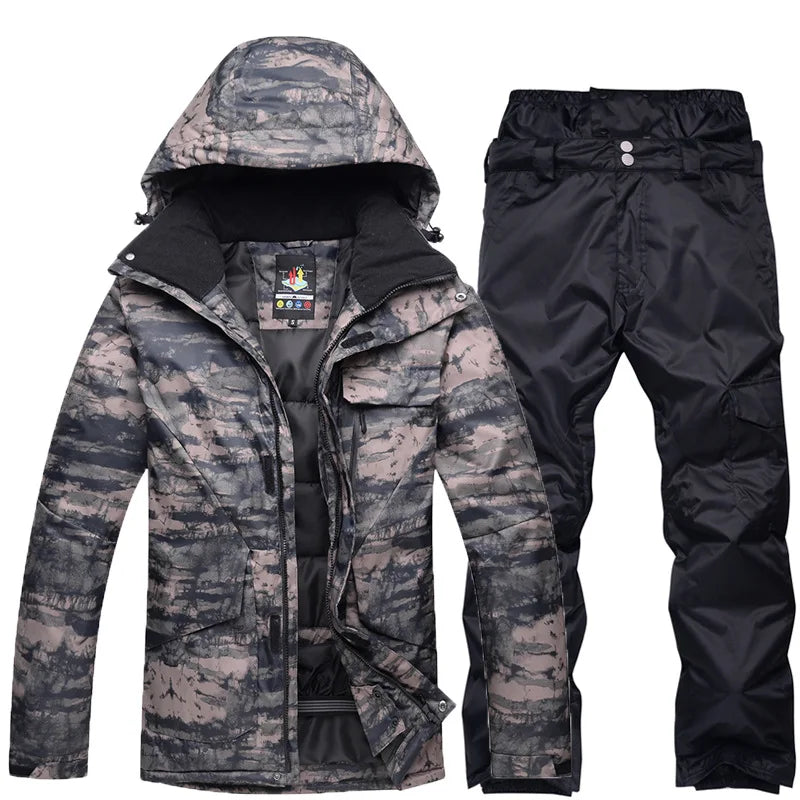 Neue Herren Camouflage Ski Anzug Wasserdicht Atmungsaktiv Snowboard Jacke Winter Schnee Hosen Anzüge Männlichen Skifahren und Snowboarden Sets