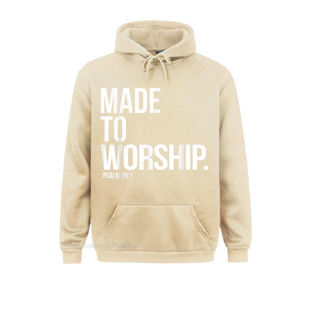 Made To Worship Psalm 95 1 Faith Based Christian Hoodie Print Mens Sweatshirts Plain Long Sleeve Hoodies Hip Hop Sportswears