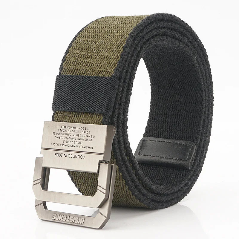 New Brand 3.8cm Canvas Belt Men Women Alloy Buckle 125cm Casual Canvas Belt High Quality Knitting Belt AF201