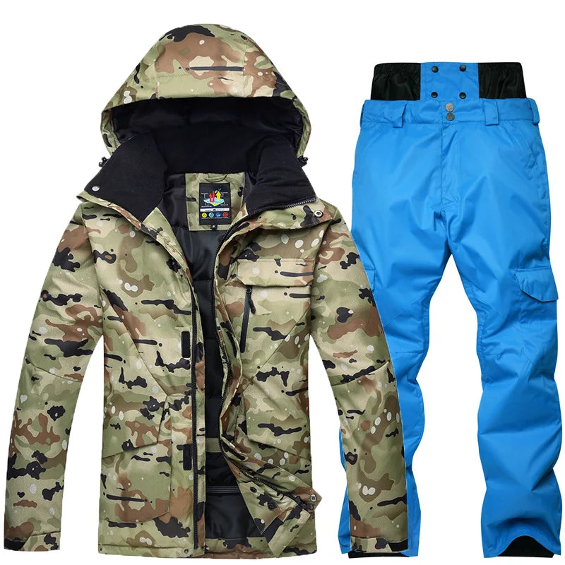 Neue Herren Camouflage Ski Anzug Wasserdicht Atmungsaktiv Snowboard Jacke Winter Schnee Hosen Anzüge Männlichen Skifahren und Snowboarden Sets