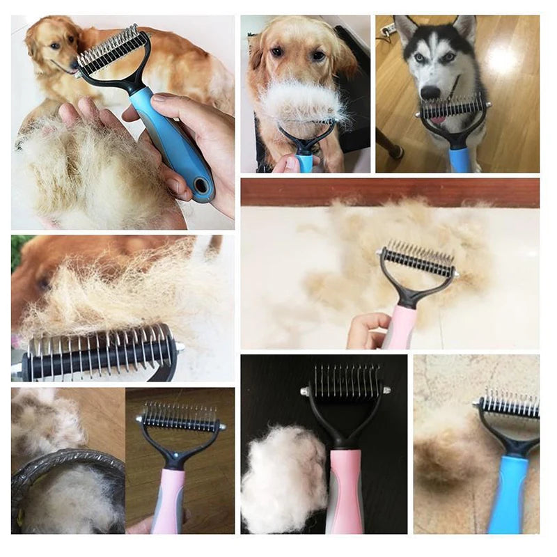 dog brush double-sided hair removal comb and hair removal tool used to remove mats and tangles the best pet grooming brush