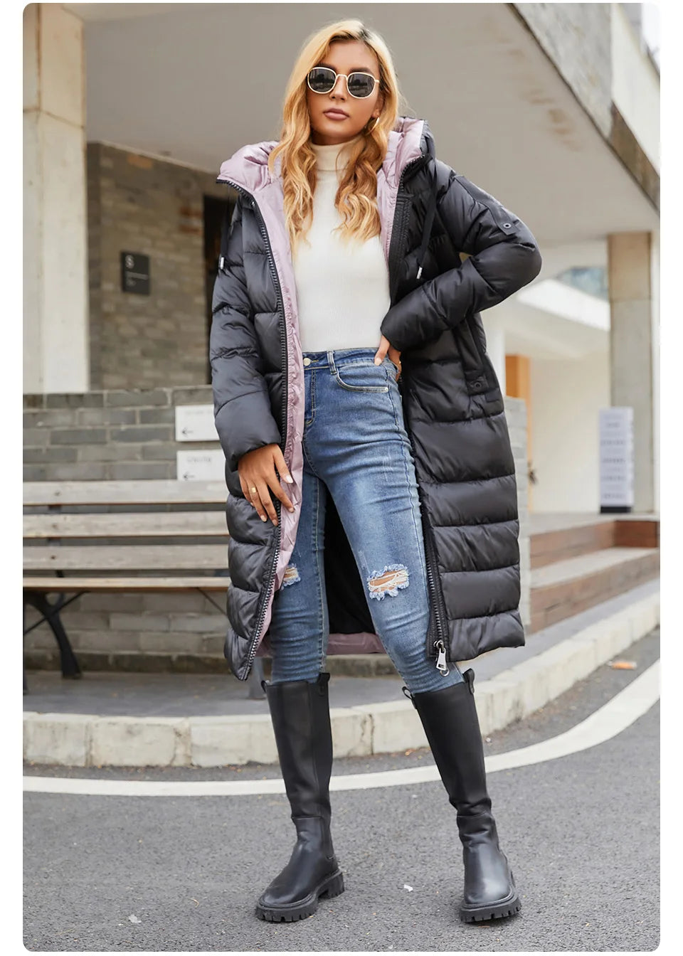 GASMAN Neue 2022 unten jacke weibliche Mode lange Designer frauen winter parka Marke Kontras warme outwear frauen mantel 21792