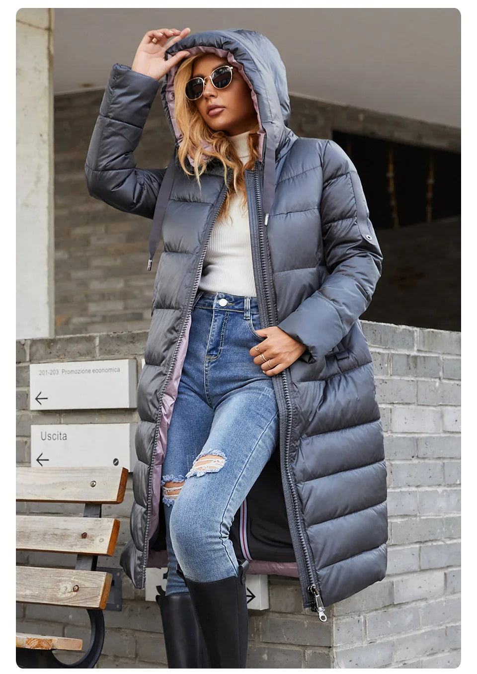 GASMAN Neue 2022 unten jacke weibliche Mode lange Designer frauen winter parka Marke Kontras warme outwear frauen mantel 21792