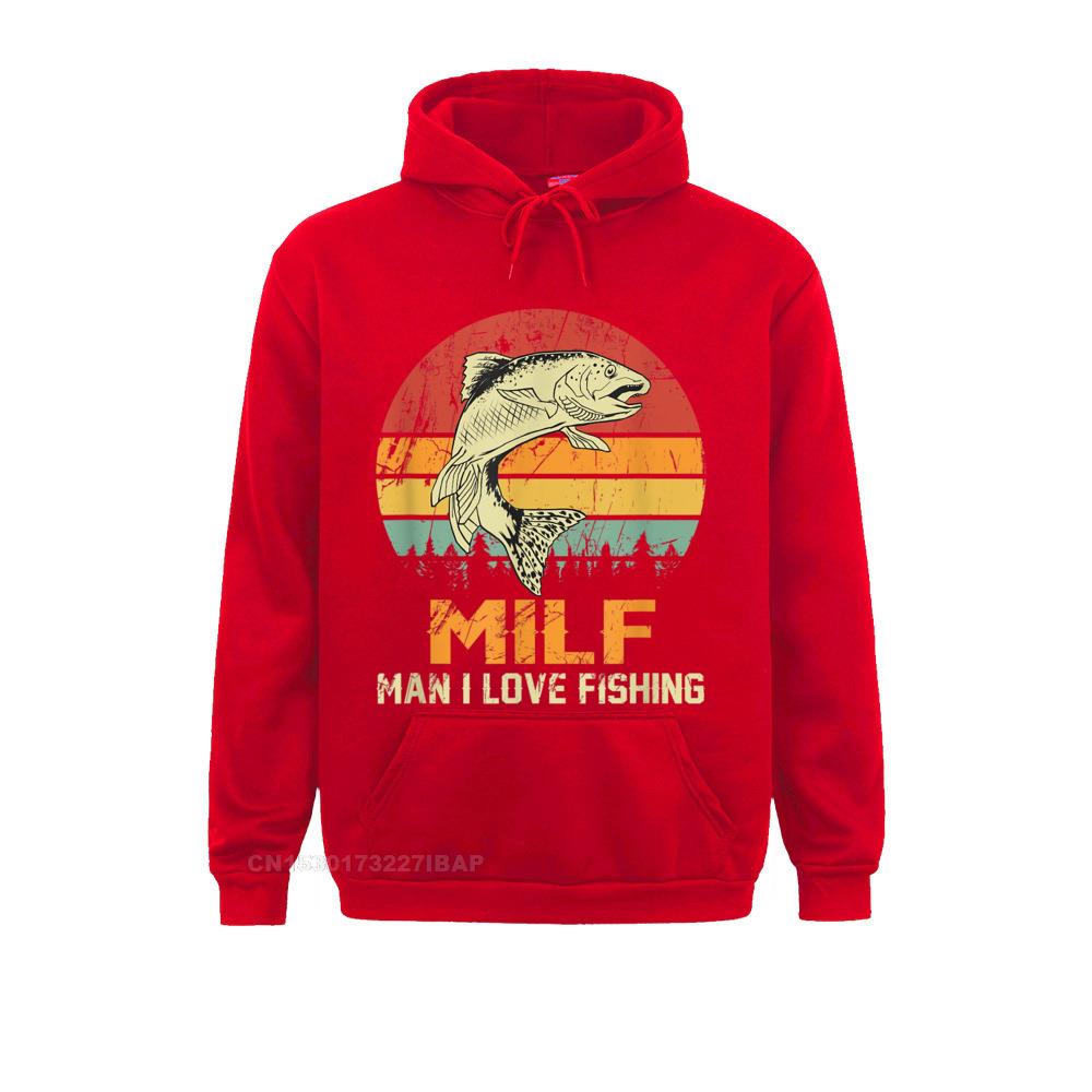 Milf Man I Love Fishing Funny Fish Vintage Outfit Hoodie Novelty Personalized Hoodies Funky Sportswears Men Sweatshirts