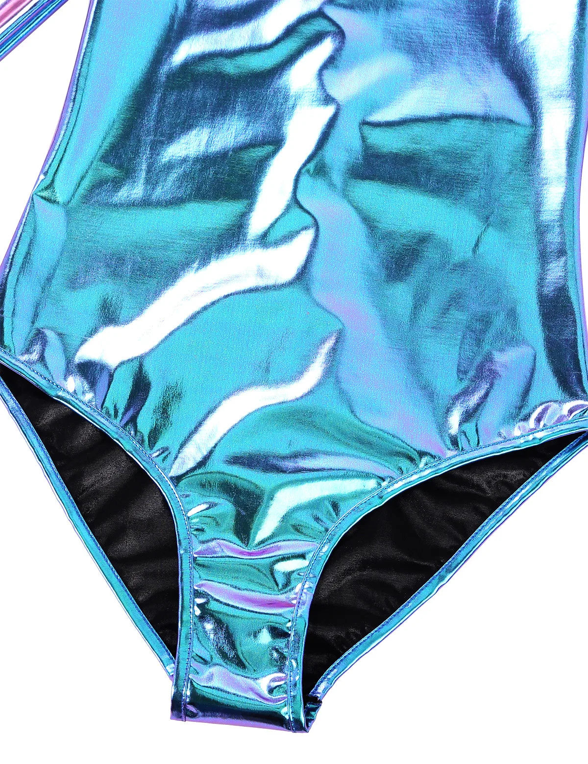 gymnastics leotard metallic gymnastics clothes holographic dance leotard for women long sleeve high neck shinny ballet leotard