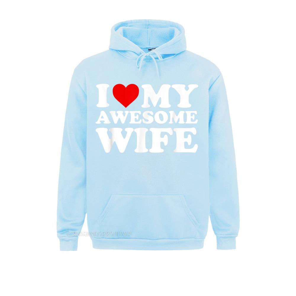 Mens I Love My Awesome Wife Hoodie With Heart Hoodie Hoodies Summer Rife Tight Long Sleeve Men&#39;s Sweatshirts Unique Sportswears