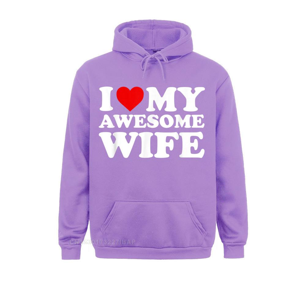 Mens I Love My Awesome Wife Hoodie With Heart Hoodie Hoodies Summer Rife Tight Long Sleeve Men&#39;s Sweatshirts Unique Sportswears