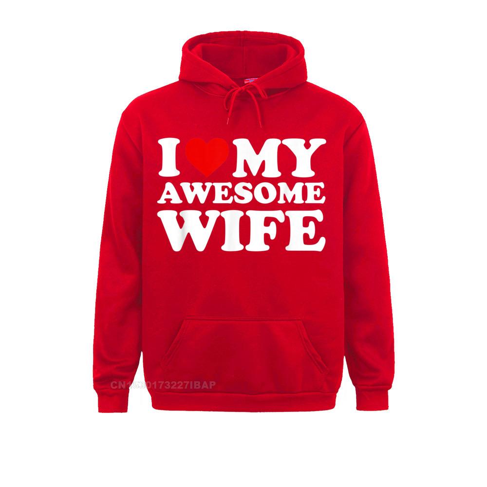 Mens I Love My Awesome Wife Hoodie With Heart Hoodie Hoodies Summer Rife Tight Long Sleeve Men&#39;s Sweatshirts Unique Sportswears