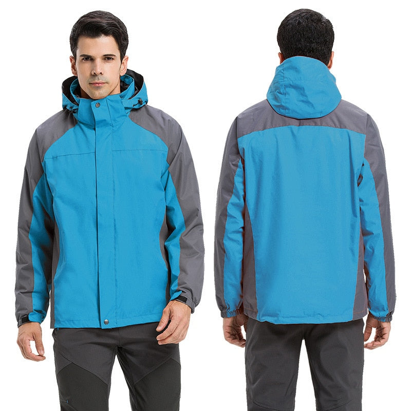 Winter Outdoor Warm Heating Jackets Hiking Skiing Waterproof Sportswear Smart Heated Hooded Windbreaker With Fleece Liner Mens