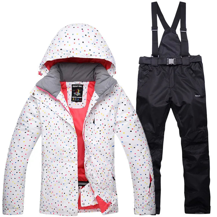 Winter Frauen Ski Anzug Thermische Ski Jacke Hosen Set Winddicht Wasserdicht Snowboarden Jacke Weibliche Ski Anzüge Schnee Mantel