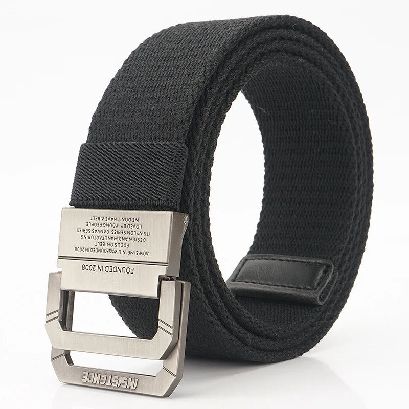 New Brand 3.8cm Canvas Belt Men Women Alloy Buckle 125cm Casual Canvas Belt High Quality Knitting Belt AF201