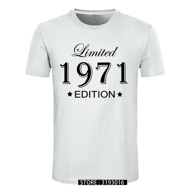 Man Made in 1971 T-shirt Tops Limited Edition 1971 T Shirts Short Sleeve Funny Birthday Tshirts for Men