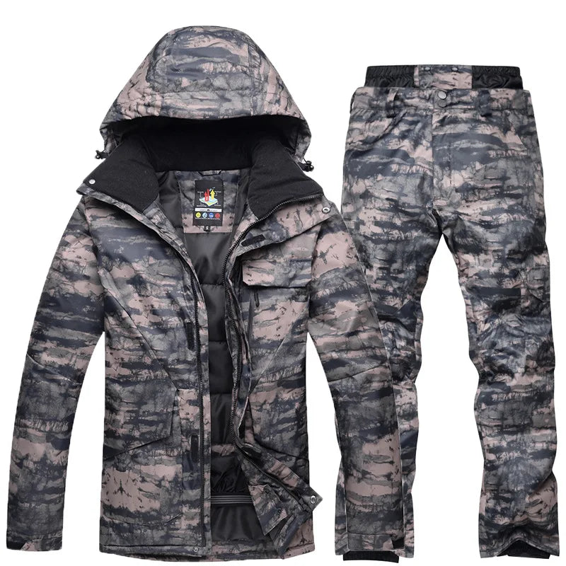 Neue Herren Camouflage Ski Anzug Wasserdicht Atmungsaktiv Snowboard Jacke Winter Schnee Hosen Anzüge Männlichen Skifahren und Snowboarden Sets