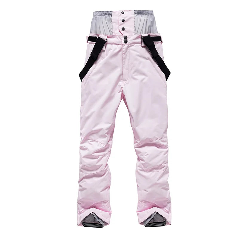 Männer Frauen Weiß Rosa Ski Hosen Winddicht Wasserdicht Warm Paar Schnee Hosen Winter Snowboard Hosen mit Taille Schutz