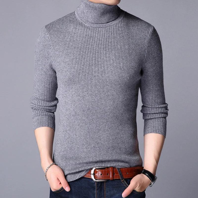 Herren Pullover Herbst Winter Dicke Warme Pullover Männer Gestrickte Kaschmir Wolle Pullover Männer Schwere Rollkragen Jumper