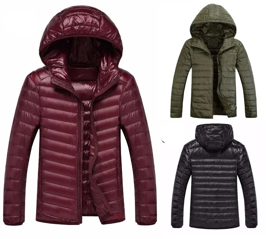 Männlicher Daunen mantel hoher Qualität Komfort lässig Mode atmungsaktiv einfarbig halten warm weiße Ente Herren Daunen jacke plus Größe M-5XL