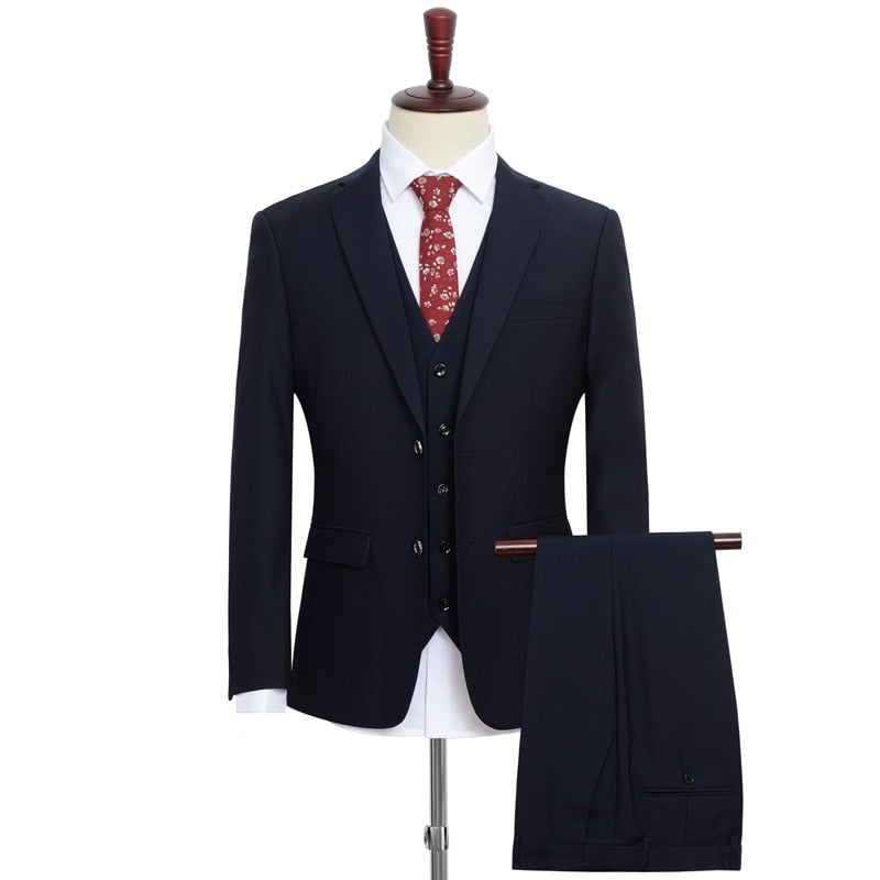 SHAN BAO plus size L-9XL loose suit 2022 autumn classic brand business casual young men&#39;s banquet wedding suit navy black blue