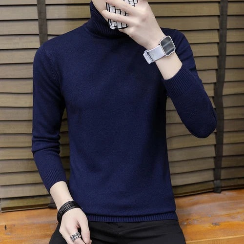 Männer Rollkragen Pullover Fashion Slim Fit Pullover Mens Solide Strick Rollkragen Pullover Lässige Warm Pullover Pullover Männer